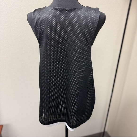 PINK Victoria's Secret Black & White Reversible Mesh Tank Top. Size Large - Picture 3 of 7